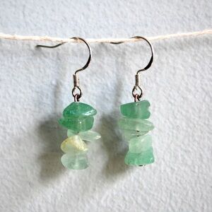 Handmade silver and stone earrings